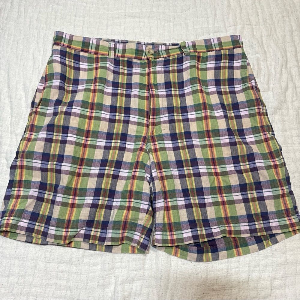 Vintage Polo Ralph Lauren Plaid Shorts Mens 36 Made In USA 100% Cotton